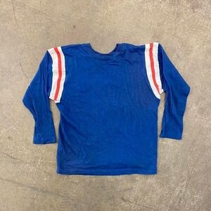 Vintage 60s 70s Raglan Striped Sleeves Red White Blue True Shirt Maybe Durene